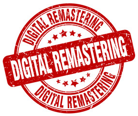 digital remastering red grunge stamp
