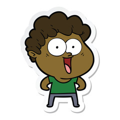 sticker of a cartoon happy man