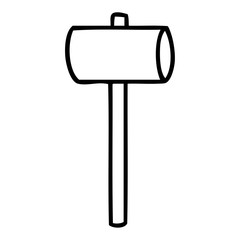line drawing doodle of a mallet