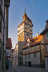 Alter Wachturm der Stadtbefestigung von Schwäbisch Hall in Baden-Württemberg, Deutschland 