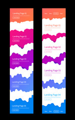 Landing page design template. Wave origami paper cut style. Can be used for ui, web, print design. Vector