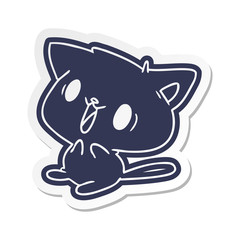 cartoon sticker of cute kawaii cat