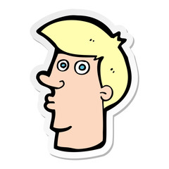 sticker of a cartoon confused man