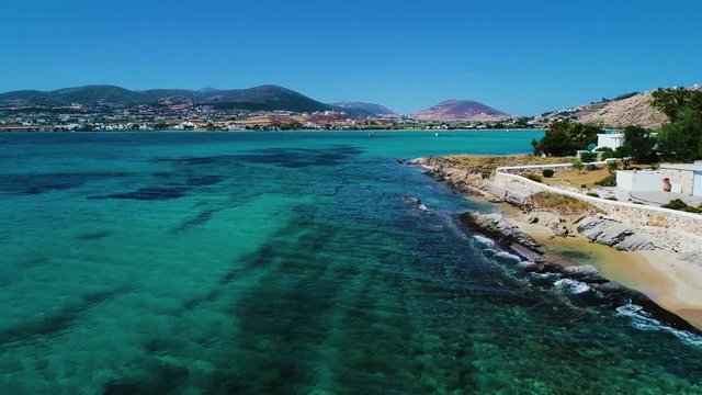 Aerial view of greek islands along the bay