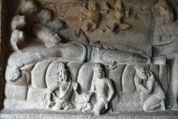 Bas-relief à Mallabapuram, Inde du Sud