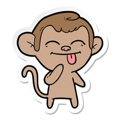 sticker of a funny cartoon monkey