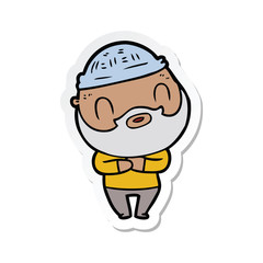 sticker of a cartoon bearded man