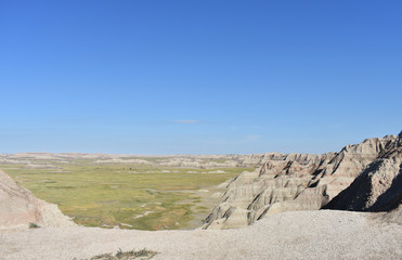 Fototapeta na wymiar Badlands National Park Landscape View from Cliff, South Dakota