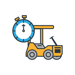 delivery service forklift with chronometer timer