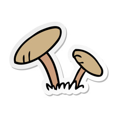 sticker cartoon doodle of some mushrooms