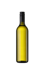 white wine bottle isolated on white background