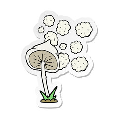sticker of a cartoon mushroom