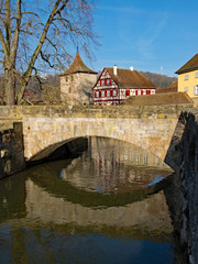 In der Altstadt von Schw&auml;bisch Hall in Baden-W&uuml;rttemberg, Deutschland 