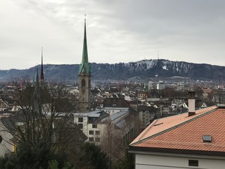 Fototapeta premium Alstadt Zürich von oben (Schweiz)