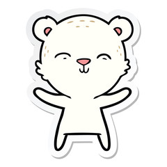 Fototapeta premium sticker of a happy cartoon polar bear