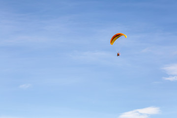 Fototapeta na wymiar Paraglider flying in Squamish, British Columbia, Canada.