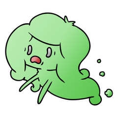 gradient cartoon of kawaii scary ghost
