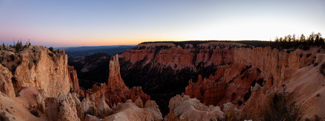 Beautiful Panoramic View of an American landscape during a sunny sunset. Taken in Bryce Canyon National Park, Utah, United States of America.