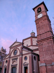 The church of San Magno in piazza San Magno (square San Magno) at sunset in Legnano, Milan, Lombardy, Italy