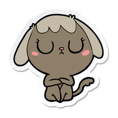 sticker of a cute cartoon dog