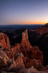 Fototapeta na wymiar Beautiful Panoramic View of an American landscape during a sunny sunset. Taken in Bryce Canyon National Park, Utah, United States of America.