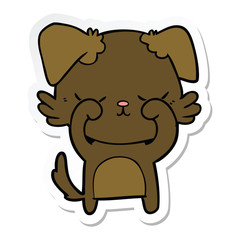 sticker of a cute cartoon dog