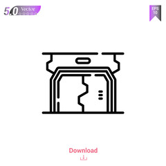 Outline door icon of future world icons isolated on white background. Line pictogram. Graphic design, mobile application, logo, user interface. Editable stroke. EPS10 format vector illustration