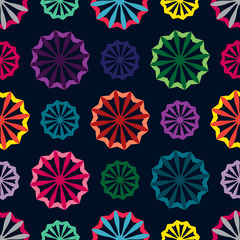 Seamless pattern with colorful geometric elements.