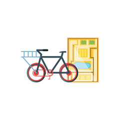 bicycle for logistic service with map guide