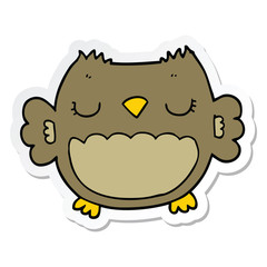 sticker of a cute cartoon owl