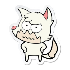 sticker of a cartoon annoyed fox