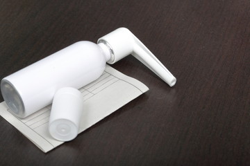 Inhaler for the treatment of respiratory organs. Spray can and cap white. Next recipe to buy. On a...