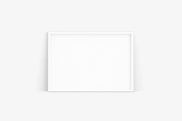 Realistic Picture Frame Mock up isolated on soft gray background. Perfect for your presentations. 3D rendering.