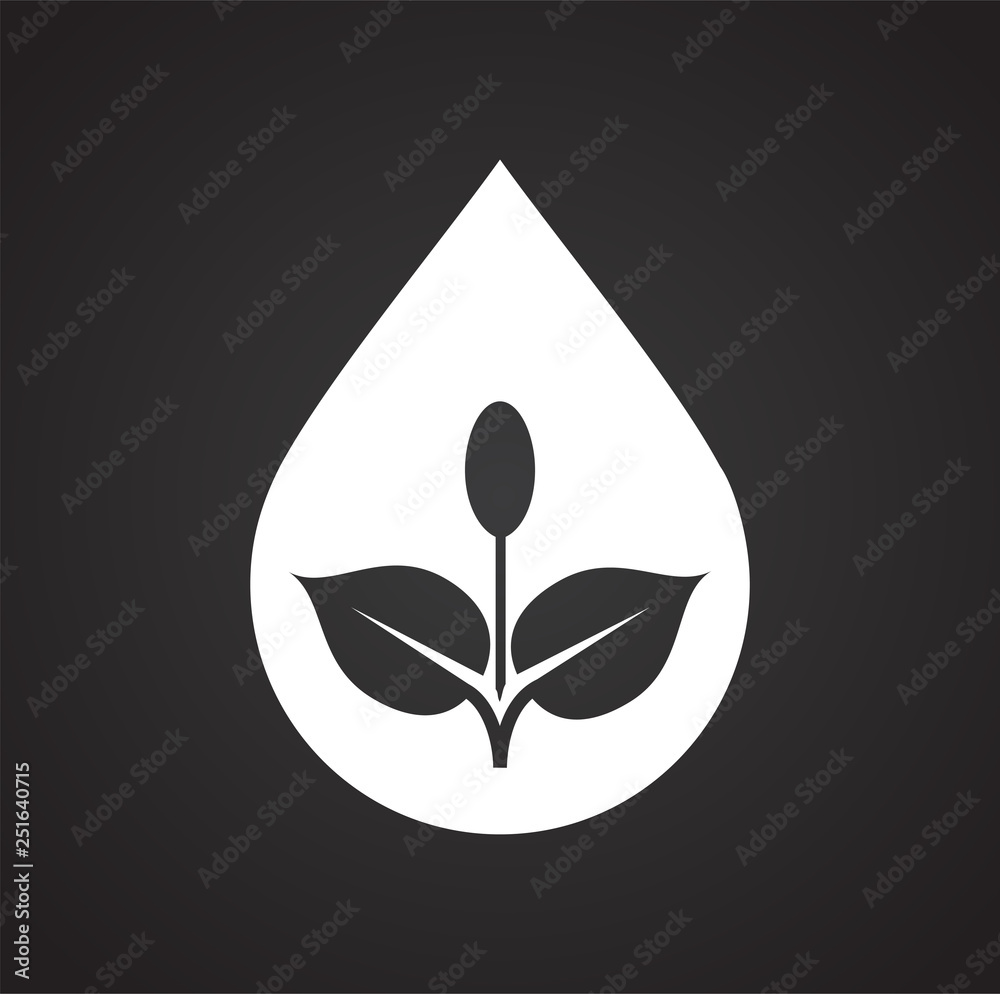 Poster drop water icon on black background for graphic and web design, modern simple vector sign. internet 