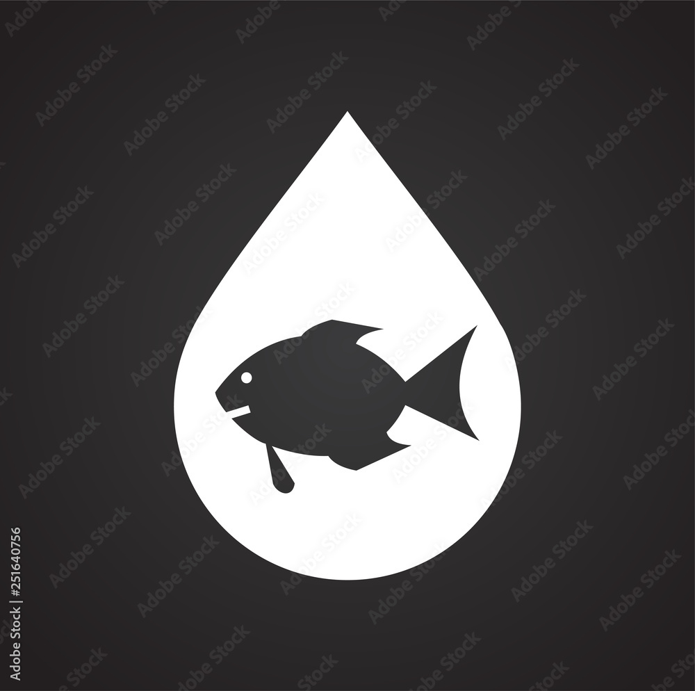 Poster drop water icon on black background for graphic and web design, modern simple vector sign. internet 