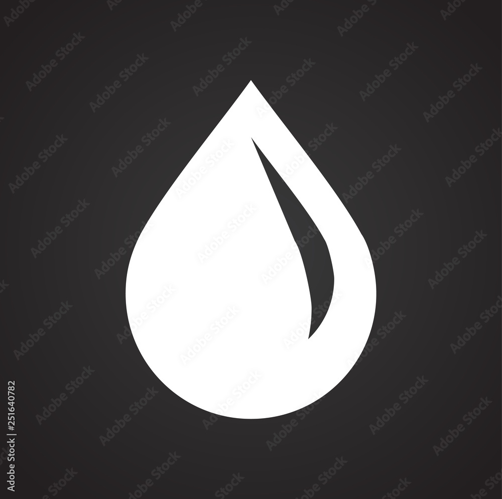 Poster drop water icon on black background for graphic and web design, modern simple vector sign. internet 