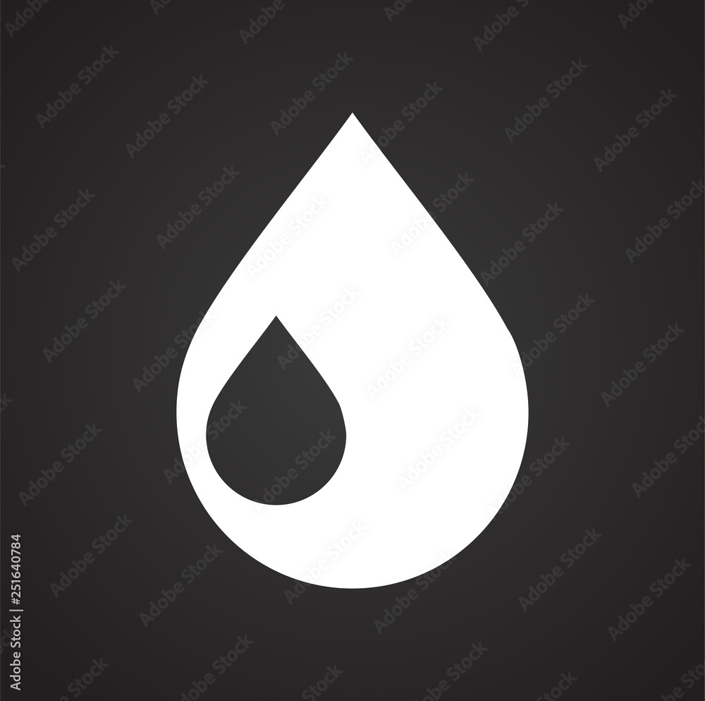 Poster drop water icon on black background for graphic and web design, modern simple vector sign. internet 