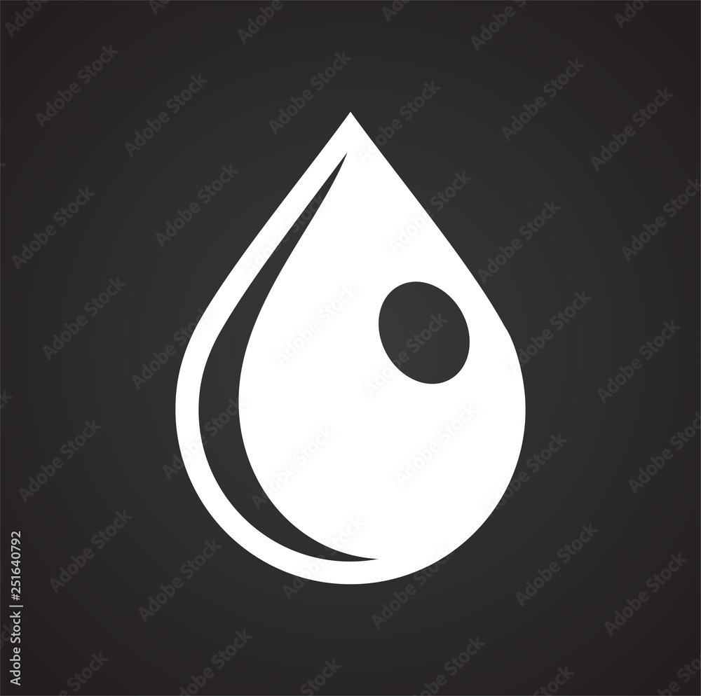 Poster drop water icon on black background for graphic and web design, modern simple vector sign. internet 