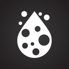 Drop water icon on black background for graphic and web design, Modern simple vector sign. Internet concept. Trendy symbol for website design web button or mobile app