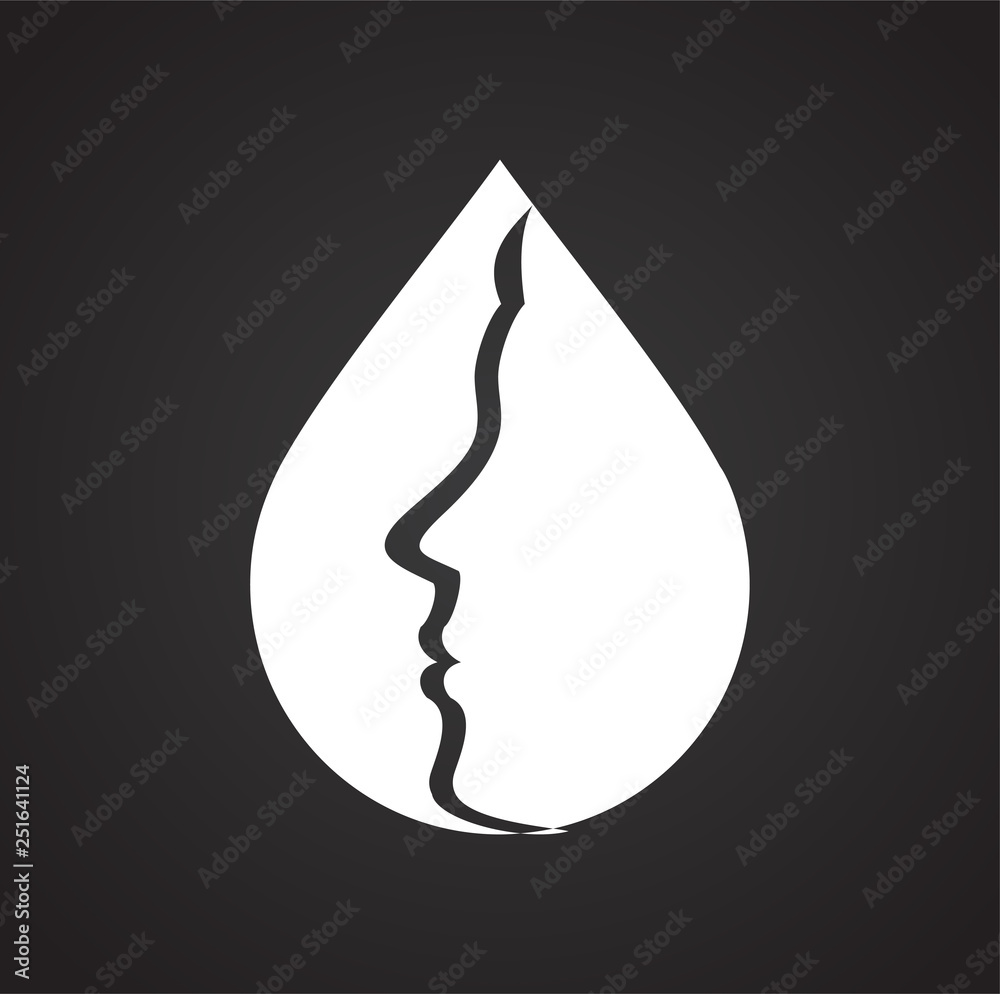 Poster drop water icon on black background for graphic and web design, modern simple vector sign. internet 