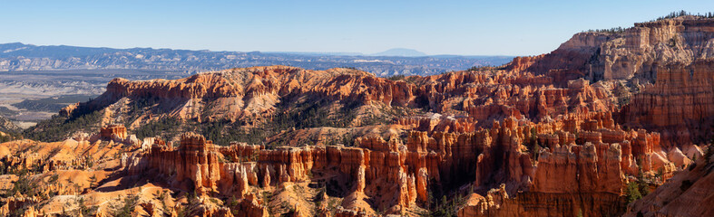 Fototapeta na wymiar Beautiful Panoramic View of an American landscape during a sunny day. Taken in Bryce Canyon National Park, Utah, United States of America.