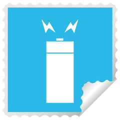 square peeling sticker cartoon old battery