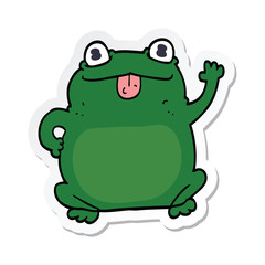 sticker of a cartoon frog