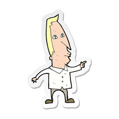 sticker of a cartoon pointing man