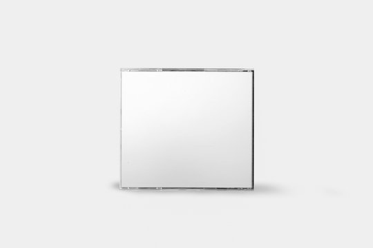 Blank CD Case Mock up Isolated on soft gray background.High resolution photo