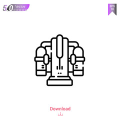 Outline jetpack icon of future world icons isolated on white background. Line pictogram. Graphic design, mobile application, logo, user interface. Editable stroke. EPS10 format vector illustration