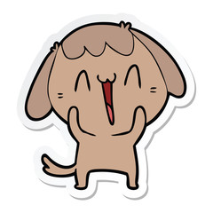 sticker of a cute cartoon dog