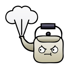 gradient shaded cartoon steaming kettle