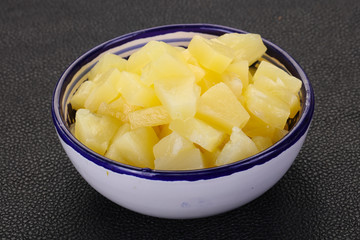 Marinated pineapple pieces