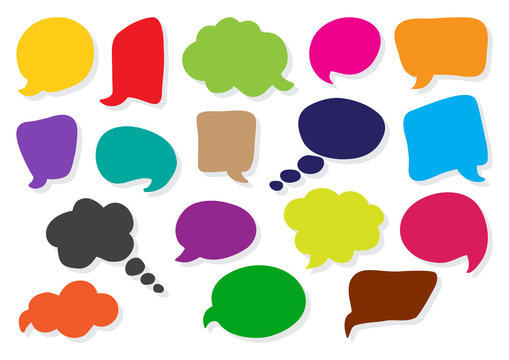 Speech bubbles collection. Blank empty colorful clouds for your text. Vector illustration